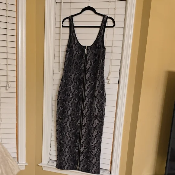 Michael Kors Black and Gray Sheath Maxi Dress Sleeveless - Picture 6 of 16